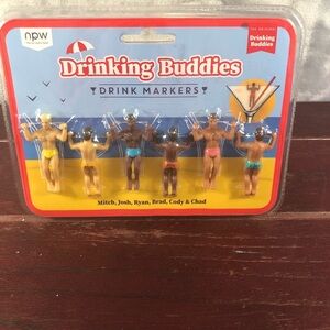 Drink Markers, 6 drinking buddies with names on the swimsuits - NWT